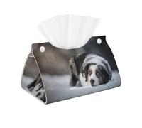 Pastor Australiano de Invierno Blanco como la Nieve, Perros Grises, Funda para Caja de pañuelos con Cierre, Reutilizable, Decorativa para baño, Sala de Estar, Dormitorio, Oficina y Coche.