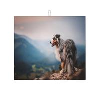 Pastor Australiano de Montañas, Mascotas Aussie, Perros, Almohadilla para Secar Platos, Tapete para Fregadero de Cocina, Tapete para Secar Platos, Tapetes Absorbentes para Escurrir Platos, 41x46 cm