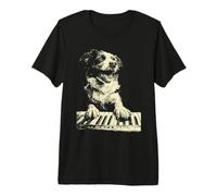 Pastor Australiano Divertido Tocando el Piano Pianista de Perro Australiano Camiseta Premium