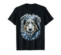 Pastor Australiano escarchado con Hielo fantasía Perro Nieve Invierno Camiseta