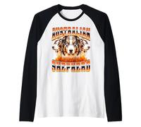 Pastor australiano llamas estilo bootleg de los años 90 Camiseta Manga Raglan