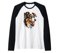 Pastor Australiano Los Amantes Perros Pastores Australianos Camiseta Manga Raglan