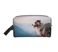 Pastor Australiano Montañas Aussie Pets Perros, Bolsa de Maquillaje Bolsa de cosméticos Bolsa de artículos de tocador de Viaje portátil Organizador de Bolsa de Maquillaje