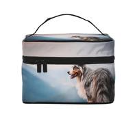 Pastor Australiano Montañas Aussie Pets Perros, Bolsa de Maquillaje Bolsa de cosméticos Bolsa de artículos de tocador de Viaje portátil Estuche para lápices Bolsa de artículos de tocador