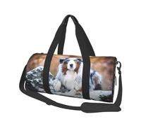 Pastor Australiano Nieve Invierno Hermosos Perros, Bolsa de Viaje de Gran Capacidad, Bolso Redondo, Bolsa de Viaje Deportiva, Bolsa de Mano, Bolsa de Fitness