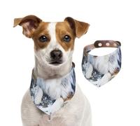 Pastor Australiano Nieve Invierno Hermosos Perros,Pañuelos de algodón para Perros, Bufandas Ajustables para Mascotas,M