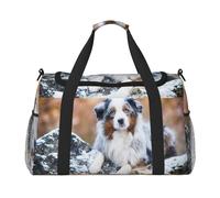 Pastor Australiano, Nieve, Invierno, Perros Hermosos,Bolsas Deportivas, Bolsos de Viaje Deportivos Cruzados de Mano, Bolsas de Viaje de Gran Capacidad para Mujeres y Hombres.