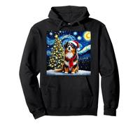Pastor australiano Noche estrellada Navidad Perro Van Gogh Sudadera con Capucha