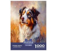 Pastor Australiano Puzzle Imposible,desafío para Adultos Juego EduGatoivo 1000 Piezas Obra De Arte De Juego De para Adultos Y Niños Mayores De 12 Años 38x26cm/1000pcs