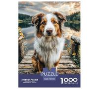 Pastor Australiano Rompecabezas 1000 Piezas Perro Puzzle Desafío Difícil, Exclusivo De Amazon para Y Niños ≥12 Años 70x50cm/1000pcs