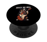 Pastor Australiano Tocando la Guitarra Rock and Roll Dog Lover PopSockets PopGrip Adhesivo