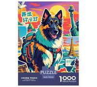 Pastor Belga Puzzle 1000 Piezas, Mascotas Lindas, Diversión Rompecabezas De Bricolaje, Entretenimiento Creativo, Colección De Arte, para Adultos Y Niños A Partir De 12 Años 70x50cm/1000pcs