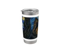Pastor bohemio noche estrellada Van Gogh Vaso térmico de acero inoxidable de doble pared
