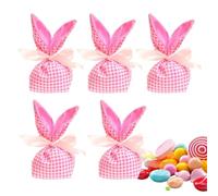 Pastor Bunny Treat Bolsas, bolsas de dulces de Pascua - Bunny Ears Goodie Treat bolsas bolsas | 5x Party Favors Decoraciones de Pascua, bolsas de regalo reutilizables con para joyas de bocadillos para