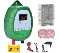 Pastor Eléctrico de 10 km Cercas Eléctrica Kit : 1x Electrificadores + 1x hilo canductores 200 m 2,2 mm² + 1x Estuche impermeable - Cerca Valla Eléctrica para Ganado, Caballos, Aves, Pastor (Verde)