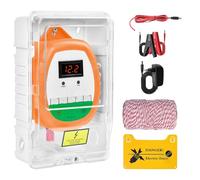 Pastor Eléctrico de 10 km Cercas Eléctrica Kit : 1x Electrificadores + 1x hilo canductores 200 m 2,2 mm² + 1x Estuche impermeable - Cerca Valla Eléctrica para Ganado, Caballos, Aves, Pastor (Naranja)