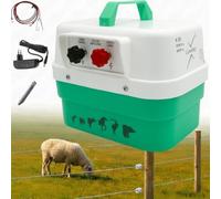 Pastor eléctrico Llampec Mod.1220 con batería 12V - 5,3J, 10.000V y 65 km de alcance - Ideal para ganado equino, vacuno, porcino, ovino y animales salvajes - Alimentador incluido -Batería no incluida