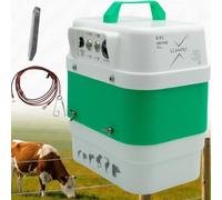 Pastor eléctrico solar Llampec Mod. B12S con panel 12V 20W incluido - 6,3 J, 10.000 V y 75 km de alcance - Ideal para ganado equino, vacuno, porcino, ovino y animales salvajes - Batería no incluída