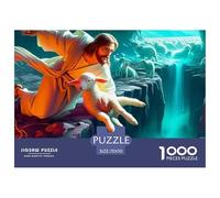 Pastor Rescatando Cordero Perdido Puzzle de 1000 Piezas Puzzle para Adultos Papel Relajante Familiar Decoración Regalo 70x50cm/1000pcs