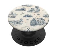 Pastoral francés Toile Campiña Village Diseño escénico PopSockets PopGrip Adhesivo