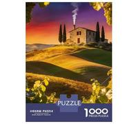 Pastoral Puzzle 1000 Piezas Cartón Puzzle Grande Adulto Difícil Campo Toscano Educa Rompecabezas Familiar 52x38cm/1000pcs
