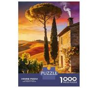 Pastoral Puzzle 1000 Piezas Cartón Puzzle Grande Adulto Relajarse Campo Toscano Puzzle Familiar Navidad 38x26cm/1000pcs