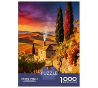 Pastoral Puzzle 1000 Piezas Cartón Puzzle Grande Adulto Relajarse Campo Toscano Puzzle Familiar Rompecabezas Familiar 70x50cm/1000pcs