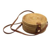Pastoralist Bolsa de ratán para Mujeres, Bolso de Mimbre Redondo de 7.9 Pulgadas, Bolso de Mimbre de Verano, Boho para Mujeres
