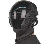 Pastoralist Cibrón Cyber Punk, casco futurista punk con cubierta de cara de cabeza, máscara cibernética gótica para adultos Festival de música de Halloween Cosplay Festival