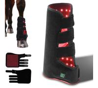 Pastoralist Luz roja para Caballos, infrarrojo de 850 NM & 660 NM LED Luz roja Caballo de Color Rojo Envoltura para la Pierna para Caballos y Dolor en Las piernas articulares (Izquierda)