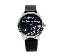 Pastoralist Reloj Divertido, Unisex Mujeres Mujeres Chicas, lo Que Sea, llego Tarde de Todos Modos, me encantan los Relojes de Cuero de Cuero Reloj de muñeca de Cuarzo