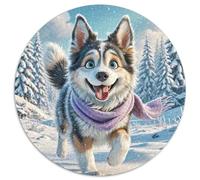 Pastores alemanes 1.000 Piezas, Puzzle, Puzzle Adultos para Aliviar El Estrés, Mascotas Lindas Redondo Puzzle, Juegos Intelectuales para, Juguetes Creativos contra El Estrés, Regalos De Decoración