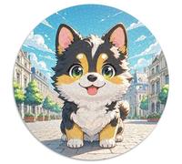 Pastores alemanes 1.000 Piezas, Puzzle, Puzzle Adultos para Aliviar El Estrés, Mascotas Lindas Rompecabezas Circular, Juegos De Puzzle, Juguetes Creativos contra El Estrés, Juego,