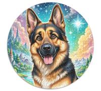 Pastores alemanes 1.000 Piezas, Puzzle, Puzzle Adultos para Aliviar El Estrés, Mascotas Lindas Rompecabezas Redondo, Juegos Intelectuales para, Juguetes Creativos contra El Estrés,