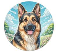 Pastores alemanes 1.000 Piezas, Puzzle, Rompecabezas Redondo Intelectual Desafío Adultos, Mascotas Lindas Redondo Puzzle, Juegos De Puzzle, Juguetes Creativos contra El Estrés, Juego De Desafío CR