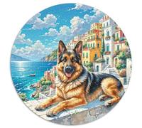 Pastores alemanes 1.000 Piezas, Puzzle, Rompecabezas Redondo Intelectual Desafío Adultos, Mascotas Lindas Redondo Puzzle, Juegos De Puzzle, Juguetes Creativos contra El Estrés, Juego De Regalos Ún