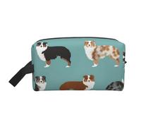 pastores australianos, Bolsa de Maquillaje Bolsa de cosméticos Bolsa de artículos de tocador de Viaje portátil Organizador de Bolsa de Maquillaje