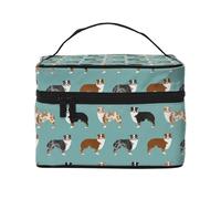 pastores australianos, Bolsa de Maquillaje Bolsa de cosméticos Bolsa de artículos de tocador de Viaje portátil Estuche para lápices Bolsa de artículos de tocador