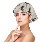 Pastores australianos lindos,Gorro de dormir de satén para adultos - Gorro de dormir elástico para mujer, cubrecabello nocturno