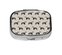 pastores australianos lindos, Pastillero cuadrado para bolsillo o monedero, pequeño contenedor de pastillas, organizador de pastillas de viaje