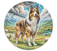 Pastores del Atlas Rompecabezas Redondo 1000p Adultos-Niños HaustiEn cambiond Circular Puzzle Niños: Intelectual Desafío Aliviar Estrés Kinder 1000pcs (67.5x67.5cm)