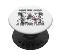 Pastry Chef Dad Gnomes Graphic Bake The World A Better Place PopSockets PopGrip Adhesivo