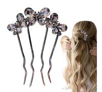 Pasturón de cabello de francés - 3.74 pulgadas Palabra para celebrar, elegante accesorio de pelos de forma u con diseño brillante, alfileres de cabello decorativo para mujeres, niñas, bodas, banq