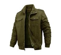 PASUDA Chaqueta Hombre Invierno Casual Cálido Chaqueta de Forro Polar Algodón Chaqueta de Militar de Transición Abrigo con Múltiples Bolsillos (Verde Militar, M)