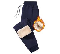 PASUDA Pantalon Chandal Hombre Invierno Pantalón Jogger de Forro Polar Hombre Sherpa Termico Casual Pantalones Jogging Cintura Elástica Pantalon Deporte Largos con Cordón y Bolsillos (Marino, XL)