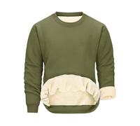 PASUDA Sudaderas Hombres Invierno de Forro Polar Sudadera sin Capucha con Cuello Redondo Cálidos Pullover Manga Larga Casual Sweatshirt de Deporte Basica (Verde, XXL)