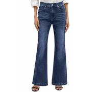 PASUDA Vaqueros Mujer Elásticos Pantalones de Campana Cintura Alta Jeans Flare Pantalones Bootcut Vaqueros Slim Fit Retro Tallas Grandes con Bolsillos (Azul Oscuro, XL)