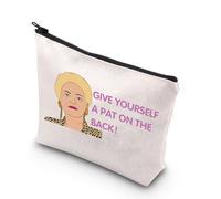 Pat Butcher - Bolsa de maquillaje con texto en inglés "Give Yourself A Pat On The Back", Regálate a ti mismo Reino Unido