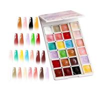 Pat Gel - 24 Colors High Pigmented DIY Manicure Set, 1 Set Gradient Nail Paint Gel for Home Salon Women Girls Beginners Technicians Nails Art Practice Creative Beauty Collection