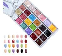 Pat Gel Palette - 24 Colors 2.4ml High Pigment Gradient | Pat Painting Gel for Women Girls Aura Fingernail Salon Home Studio Wedding Date Graduation Holiday